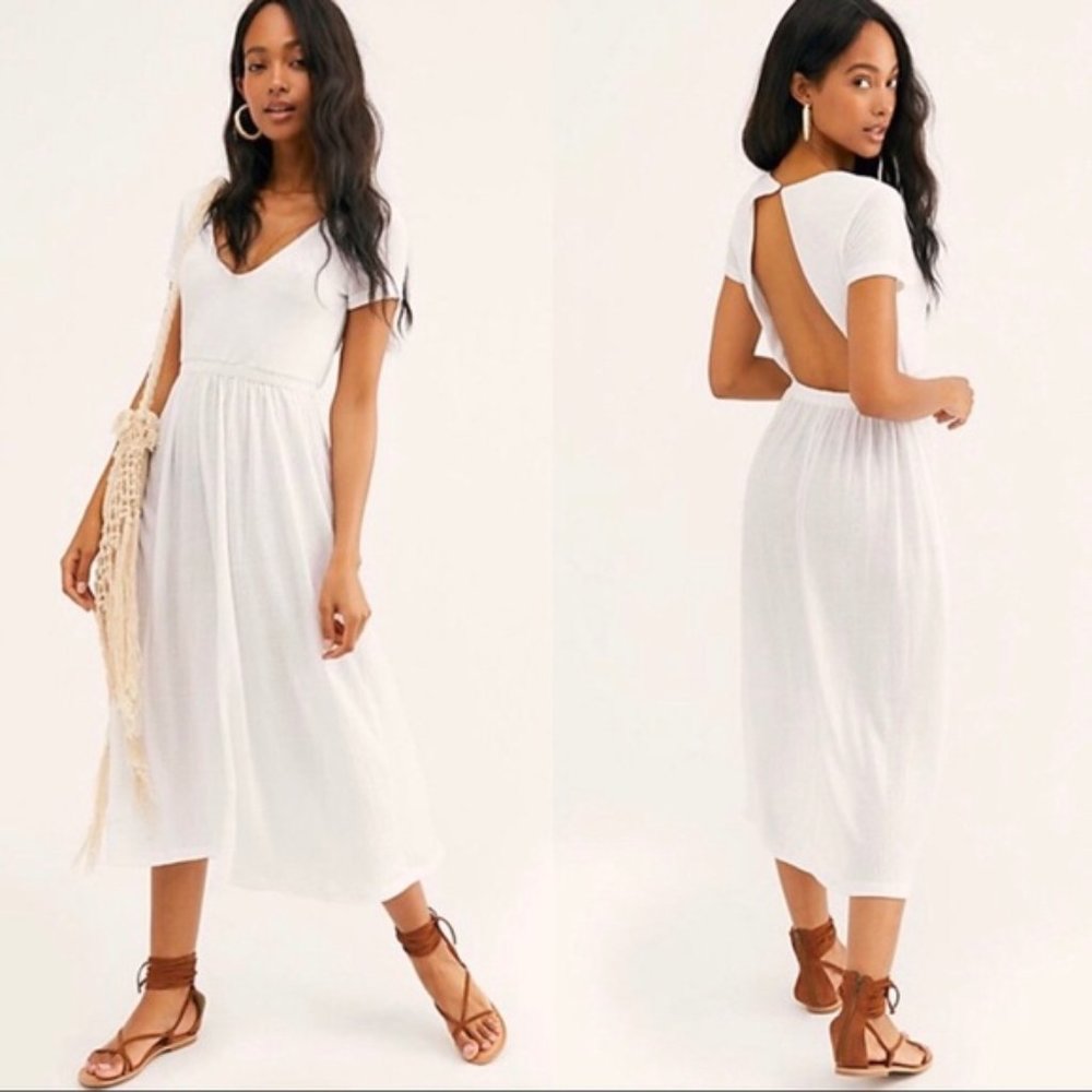 Free People Castaway Midi Dress - White